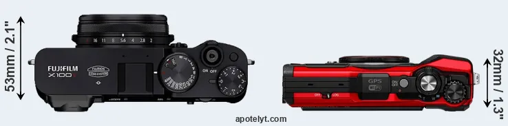 Compare X100V versus TG-6 top