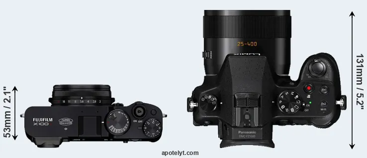 Compare X100V versus FZ1000 top