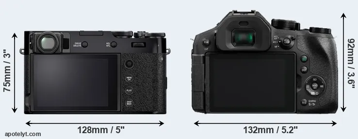 Comparison X100V or FZ300 rear
