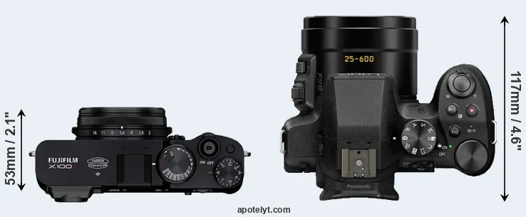 Compare X100V versus FZ300 top