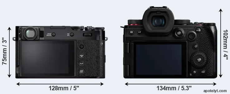 Comparison X100V or G9 II rear