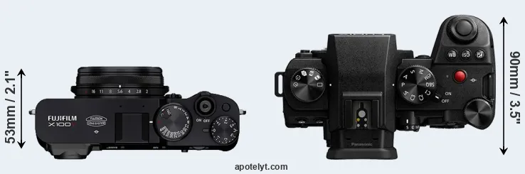 Compare X100V versus G9 II top