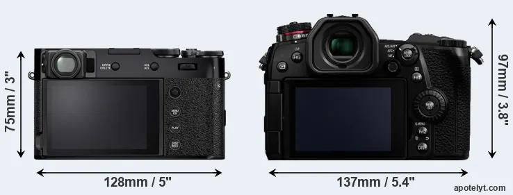 Comparison X100V or G9 rear