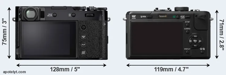 Comparison X100V or GF1 rear
