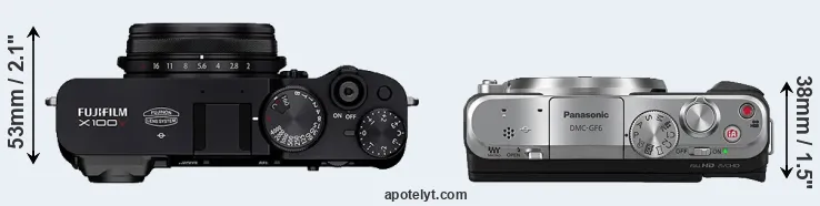 Compare X100V versus GF6 top