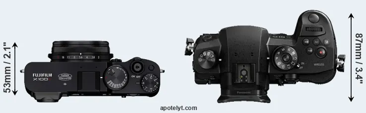 Compare X100V versus GH5 top