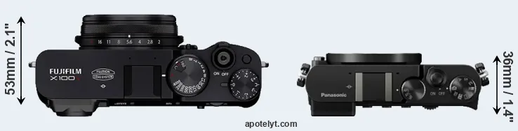 Compare X100V versus GM5 top