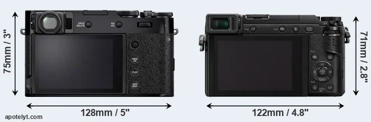 Comparison X100V or GX85 rear