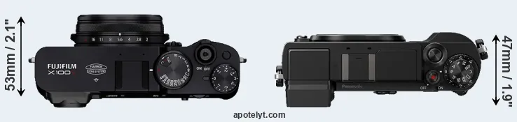 Compare X100V versus GX9 top