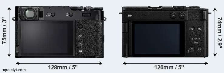 Comparison X100V or S9 rear