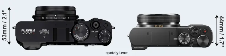 Compare X100V versus ZS100 top