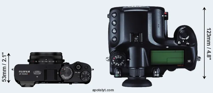 Compare X100V versus 645Z top