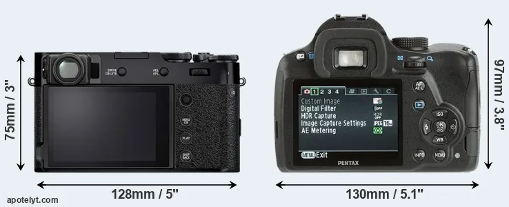 Comparison X100V or K-500 rear