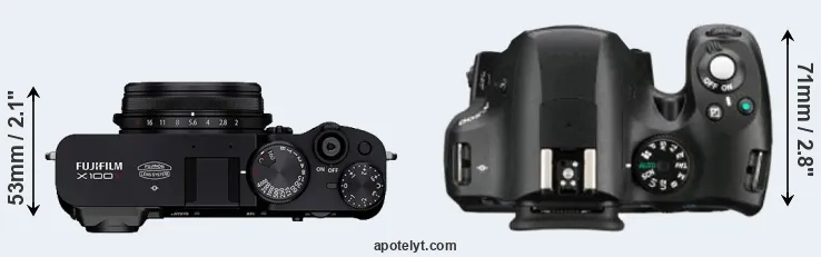 Compare X100V versus K-500 top