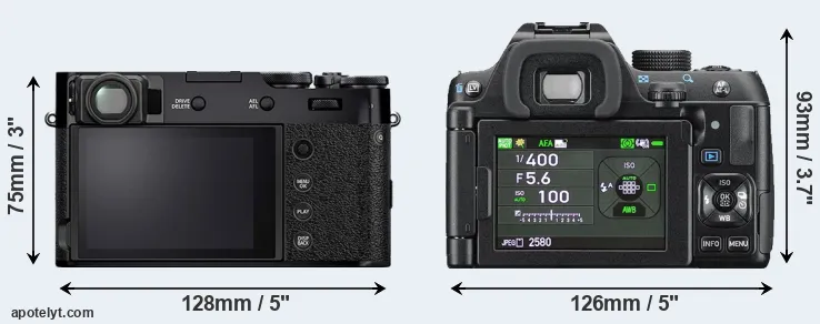 Comparison X100V or K-70 rear