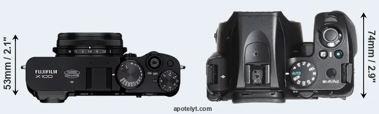 Compare X100V versus K-70 top