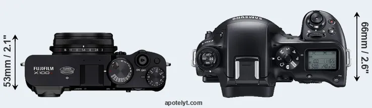 Compare X100V versus NX1 top