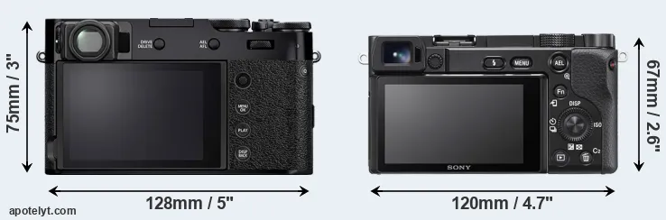 Comparison X100V or A6100 rear