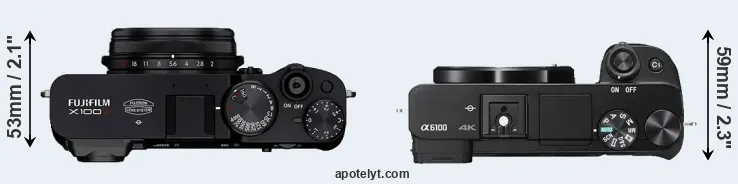 Compare X100V versus A6100 top