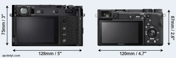 Comparison X100V or A6400 rear