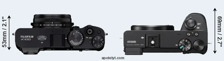 Compare X100V versus A6600 top