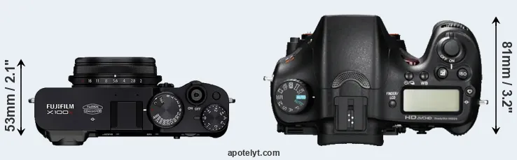 Compare X100V versus A77 top