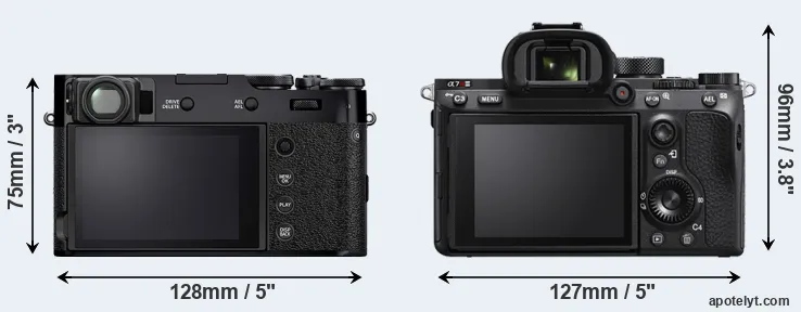 Comparison X100V or A7R IIIA rear