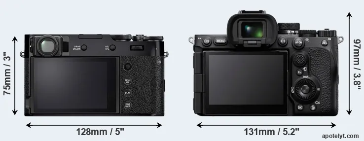 Comparison X100V or A7R V rear