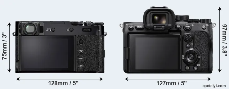 Comparison X100V or A7S III rear