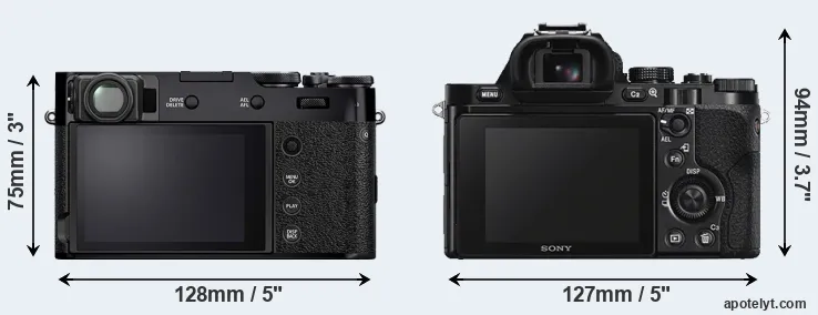 Comparison X100V or A7S rear