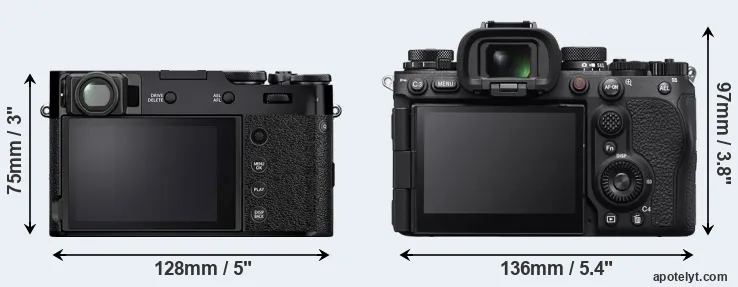 Comparison X100V or A9 III rear