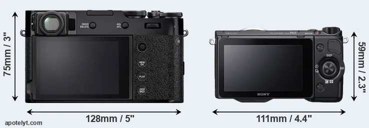Comparison X100V or NEX-5R rear