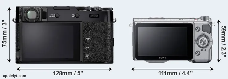Comparison X100V or NEX-5T rear