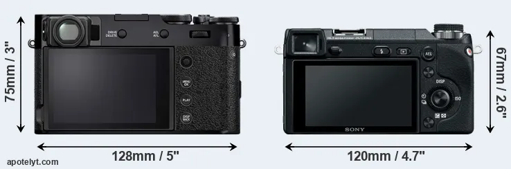 Comparison X100V or NEX-6 rear
