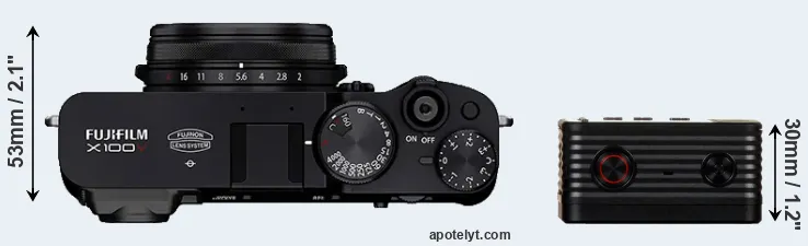 Compare X100V versus RX0 top