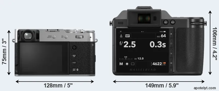 Comparison X100VI or X2D 100C rear