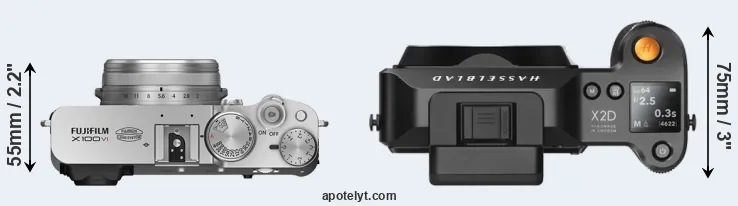 Compare X100VI versus X2D 100C top