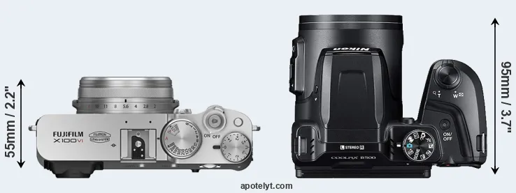 Compare X100VI versus B500 top