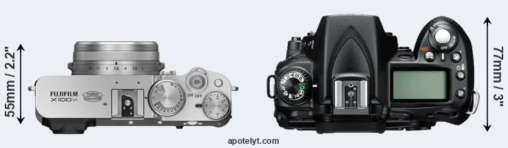 Compare X100VI versus D90 top