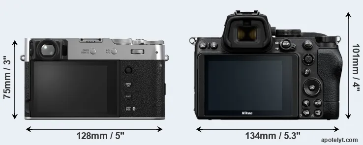 Comparison X100VI or Z5 rear