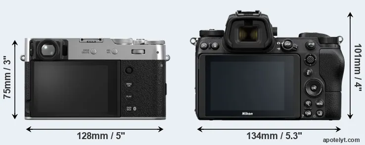 Comparison X100VI or Z6 rear