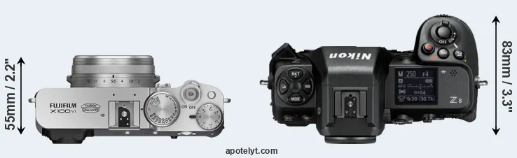 Compare X100VI versus Z8 top