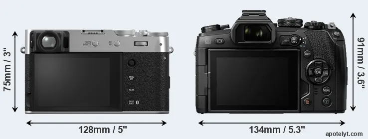 Comparison X100VI or E-M1 II rear