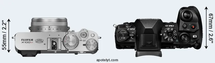 Compare X100VI versus E-M1 II top
