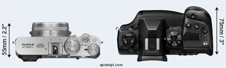 Compare X100VI versus E-M1X top