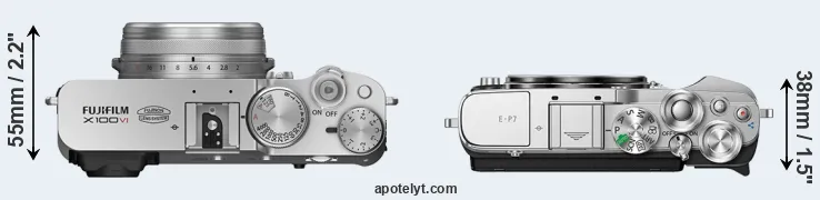 Compare X100VI versus E-P7 top