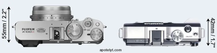 Compare X100VI versus E-PL1 top