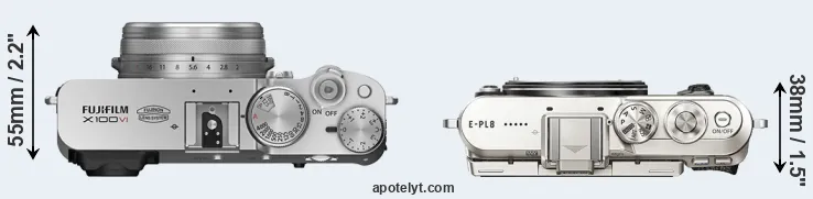 Compare X100VI versus E-PL8 top