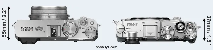 Compare X100VI versus PEN-F top
