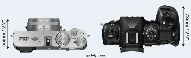 Compare X100VI versus OM-1 top